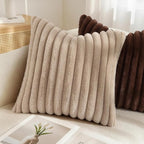 decorUhome Cozy Faux Fur Throw Pillow Covers 24x24 Set of 2 Decorative Soft - Image 4