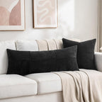 Fancy Homi 2 Packs Black Lumbar Decorative Throw Pillow Covers 12x20 Inch - Image 6