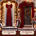 Knitgrip 1 Pack Extra Large Christmas Bow 27 x 78 Inch Burgundy Velvet