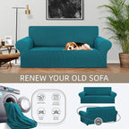 KEKUOU Stretch Loveseat Sofa Cover Slipcover, Couch Covers - Image 3