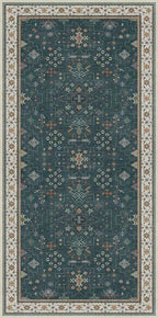 Dark Green Oushak 3x6 Kitchen Rug - Image 2