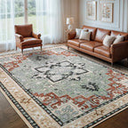 8x10 Area Rugs, Large Area Rug for Living Room, Floral Washable Area Rug for by Lofus