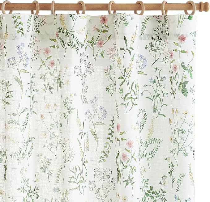 jinchan Floral Linen Blend Curtains - Image 8