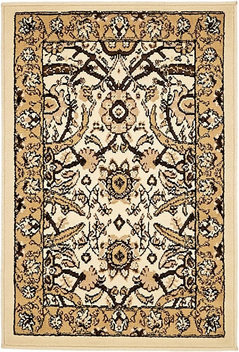 Unique Loom Espahan Collection Area Rug - Cape Cod (2' 2" x 3' 1" Rectangle, Ivory/ Beige)