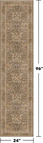 Non Slip 2x8 Gold Brown Long Runner Rug, Washable Runner Rug - Image 2