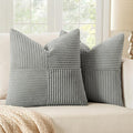MIULEE Silver Grey Decorative Euro Sham Pillow Covers 24x24 Inch by MIULEE