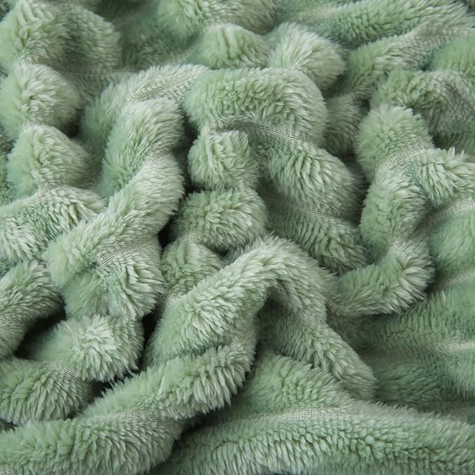 Sage Green Fleece Throw Blanket 60”×80” - Image 6