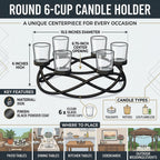 Seraphic Centerpieces for Tables, Votive Candle Holder, 6-Cup, Black/Clear