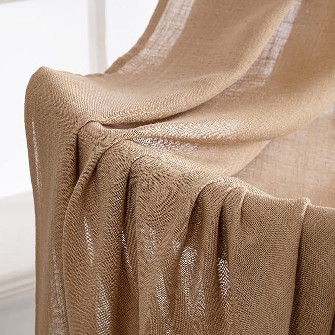 MIULEE Brown Linen Curtains 84 Inch Length - Image 6