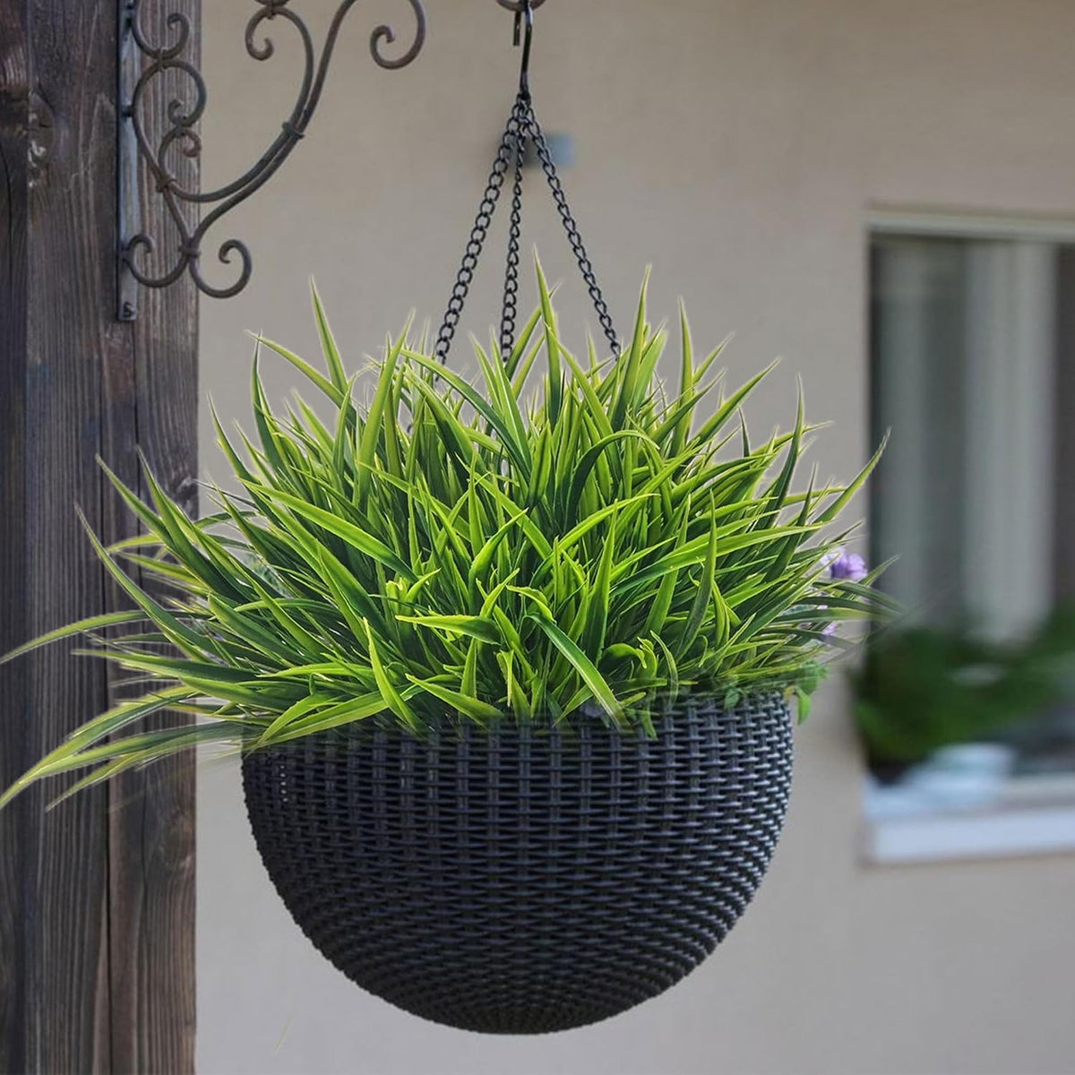 12 Bundles Artificial Greenery Outdoor Shrubs Faux Plants Fake Grasses