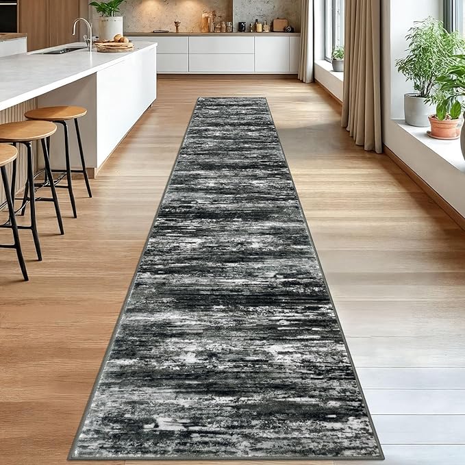 KOZYFLY Modern Abstract Washable Rug Runner 2.6x16 Hallway Rug Runner Non-Slip - Image 3