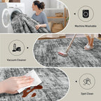 2'6''x8' Runner Rugs Washable Rug: Modern Abstract Living Room Rug Soft - Image 3