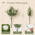 12 Bundles Artificial Flowers UV Resistant White Lotus Fake Plants