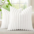 decorUhome Summer Cozy Faux Fur Throw Pillow Covers 26x26 Set of 2 Decorative by decorUhome