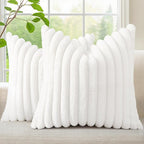 decorUhome Summer Cozy Faux Fur Throw Pillow Covers 26x26 Set of 2 Decorative by decorUhome