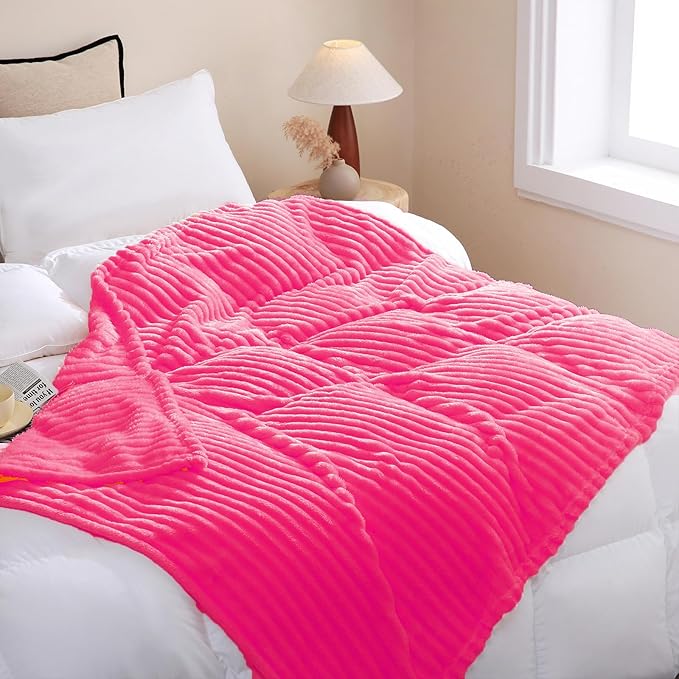 Hot Pink Fleece Throw Blanket 60”×80” - Image 2