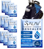 SALAV Garment Steamer Descaler Solution, Limescale & Mineral Buildup Remover, Universal Steamer Cleaner Packets, Monthly Appliance Care for Standing Clothes Steamers, 3pc Set