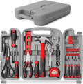 Hi-Spec Household Tool Kit - DIY Hand Tool Set with Toolbox for Home, Red