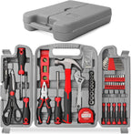 Hi-Spec Household Tool Kit - DIY Hand Tool Set with Toolbox for Home, Red