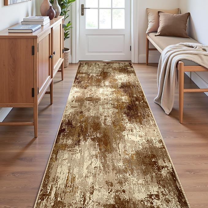 Washable Area Rugs 2'x6' Non-Slip Modern Abstract Soft - Image 4