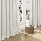 Nanspring Mousse White Linen Curtains 63 Inch Length - Image 5
