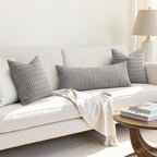 MIULEE Pack of 1 Light Grey Long Body Lumbar Decorative Throw Pillow Cover - Image 4