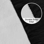duduta Black Faux Sheepskin Fur Throw Rug 2x3 ft, Fluffy Shag Chair Cover Small - Image 4