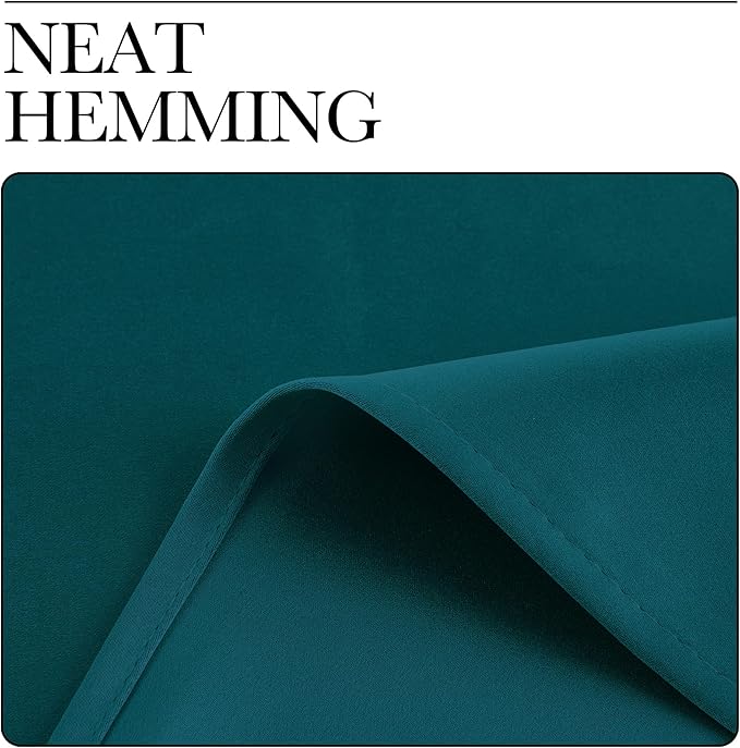 NICETOWN Teal Blackout Cafe Faux Silk Curtains - Image 7