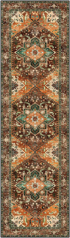 Yamaziot Washable Runner Rug, 3x10 Non-Slip Boho Vintage Hallway Rug - Image 2