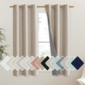 NICETOWN Oatmeal Vintage Open Linen Weave Flax Thermal Curtains, 100% Blackout by NICETOWN