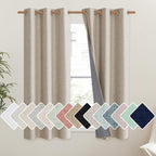 NICETOWN Oatmeal Vintage Open Linen Weave Flax Thermal Curtains, 100% Blackout by NICETOWN