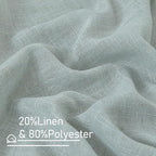 LAMIT 54 Inch Semi Sheer Window Linen Curtains, Light Filtering Panels Back Tab - Image 3