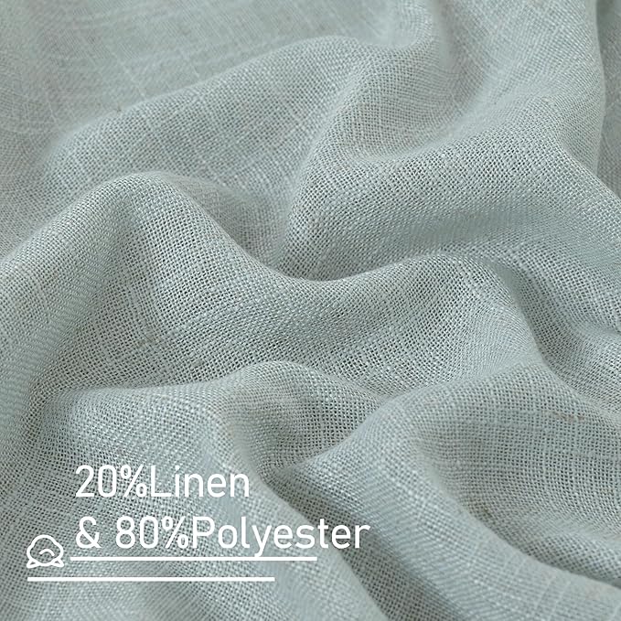 LAMIT Living Room Linen Curtains 95 Inch - Image 2