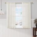 Nanspring Cream Cafe Curtains 54 Inch Length by Nanspring
