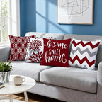 Hexagram Geometric Burgundy Pillow Covers 16x16 Set of 4, Decorative Outdoor - Image 7