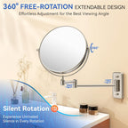Auxmir 8" Double-Sided Wall-Mounted Makeup Mirror, 1X/30X Magnifying Mirror