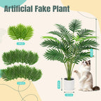 Der Rose 28" Fake Palm Tree, Artificial Plants Indoor in Modern White Pot