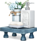 EOSAHR Square Wood Riser Display Stand for Dusty Blue Bathroom Decor, Blue