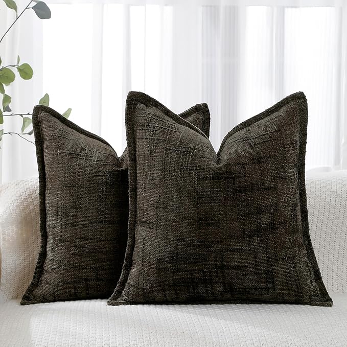 HPUK Fall Chenille Soft Throw Pillow Covers 18x18 Set of 2, Accent Cushion by HPUK