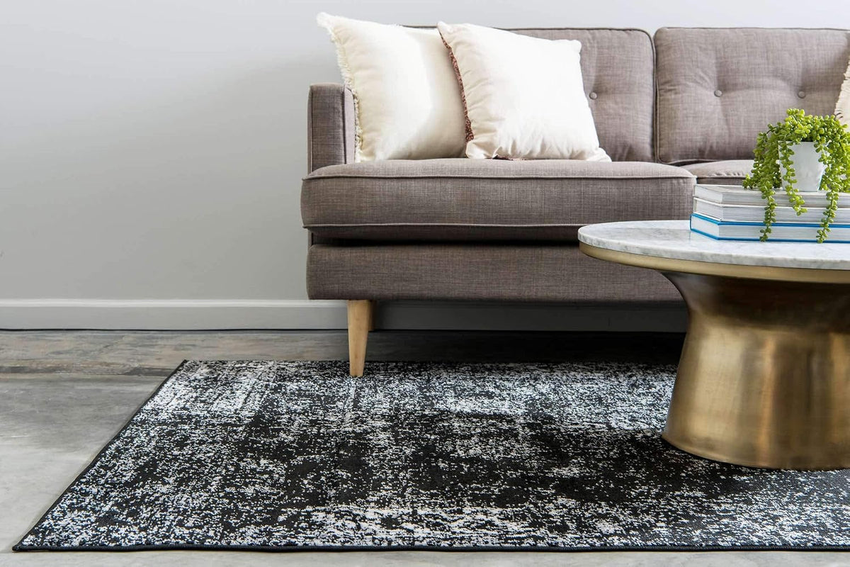 Unique Loom Sofia Collection Area Rug - Casino (2' 2" x 3' 1" Rectangle, Black/ Ivory)