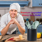 LIBODOUR Kitchen Utensil Holder,Extra Large 360°Rotating For Countertop