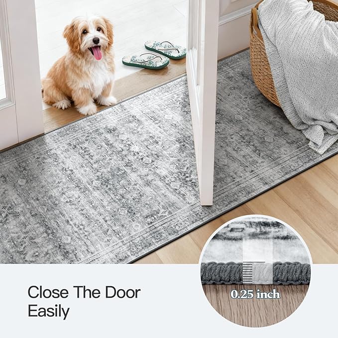 Lofus 2X 6 Area Rug for Hallways, Low Pile Soft Carpet Runner for Kitchen - Image 6