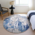Washable Area Rugs 4ft Non-Slip Modern Abstract Soft - Image 2
