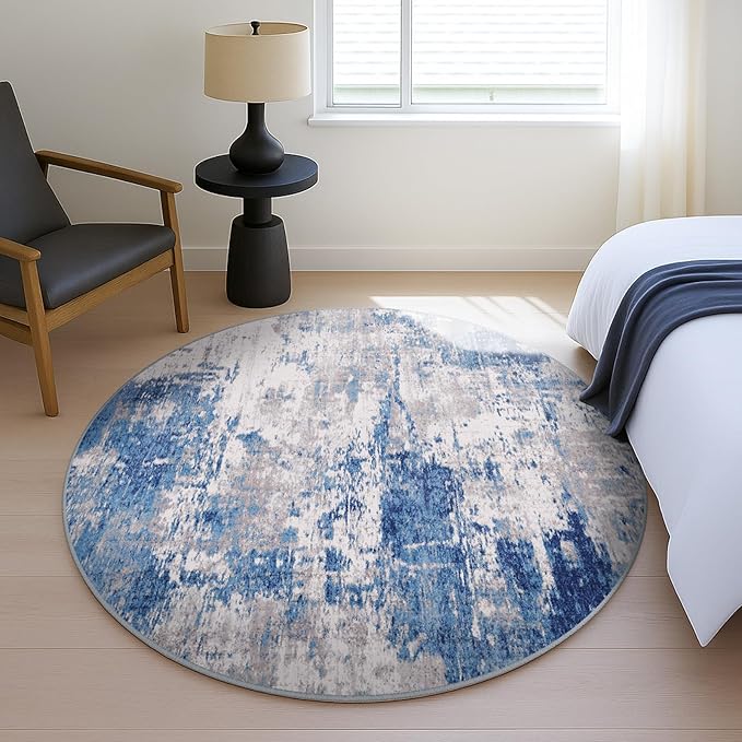 Washable Area Rugs 8ft Non-Slip Modern Abstract Soft - Image 4