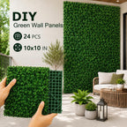 Artificial Grass wall Panel 24P 10x10 Boxwood Greenery Backdrop