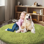 Super Soft Circle Rugs for Girls Princess Castle Toddlers Play Tent 4 Diameter by Junhejiamei