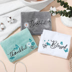 Decorative Hand Towels for Bathroom, Blessed Embroidered 3 Pack