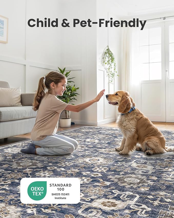 AMADA HOMEFURNISHING 2x4 Washable Area Rug, Low-Profile Entryway Rug - Image 4