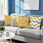 Hexagram Geometric Yellow Pillow Covers 16x16 Set of 4, Decorative Outdoor Boho - Image 7