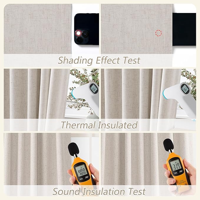 Guken 100% Blackout Curtains 90 Inch Length 2 Panels Set - Image 5